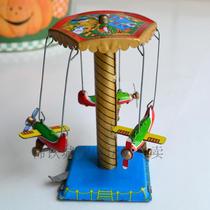 Post-80s nostalgic tin toy clockwork winding winding Childrens parent-child manual decompression decompression Classic rotating plane