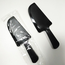 Disposable cake knife independent packaging fruit cutter black transparent plastic big knife pastry cutter