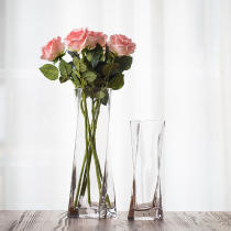 Original transparent square glass handmade creative vase living room home simple ornaments dining table hydroponic floor vase