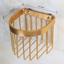 Punch-free space aluminum gold toilet paper holder toilet tissue box toilet sanitary paper roll holder