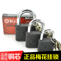 Plum padlock Iron padlock Pure copper lock core padlock Straight padlock horizontal padlock Cast iron lock Plum card