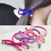 South Korean headwear butterfly knot leather gluten knotted Pearl Zhair hair Hair Cord Korean Version No Seam Hair Ring Leather Fascia Hair Accessories