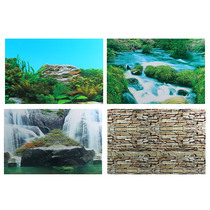 Fish tank background paper HD aquarium decorative background painting background picture fish tank landscape wallpaper thickened HD double-sided