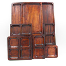 Boutique wooden multi-grid plate plate tray taste plate cake creative plate fruit bowl snack partition fruit plate