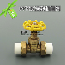 PPR double live copper gate valve copper gate valve with PPR live copper valve tap water total valve