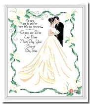 Precision printed DMC cross stitch kit * happy wedding (RW0197)