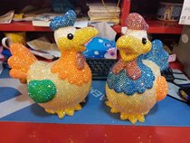 Diamond large sticker cartoon auspicious chicken piggy bank chicken doll Chinese Zodiac chick piggy bank