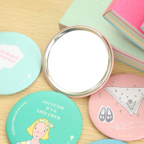 Korean round portable makeup mirror mini portable cartoon small mirror European round mirror
