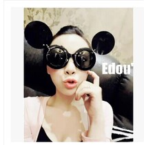 Flip round round Mickey sun glasses men and women performance props personality Photo wedding photography glasses sunglasses