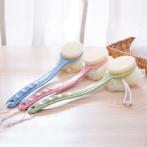 Rubbing artifact strong bath brush double-sided bath brush bath flower brush long handle soft hair rub back brush bath mud rub brush