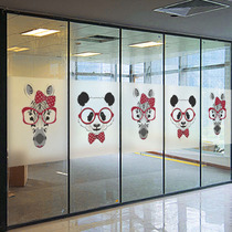 Cartoon animal frosted light transparent opaque glass film toilet children window shading sunscreen glass sticker