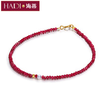 Heidi Jewelry Qianning 2-3mmAKOYA Seawater Pearl Red Jewel Bracelet 18K Gold Girlfriend Gift