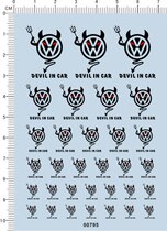 00795-A2513 Volkswagen-DEVIL IN CAR model car water sticker