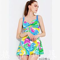 Number hands Large size Breast Poly steel toSwimming swimsuit woman Slim Cover One-piece Dress Type Flat Angle 151146 Green Color