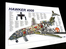 Hawker4000 Business Jet Haoke Raytheon Company Aircraft Wall Chart Space Knowledge Teaching Poster Decorative Painting