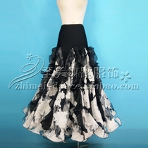 New modern dance skirt Practice skirt Ballroom dance skirt Printed square dance skirt National standard dance skirt