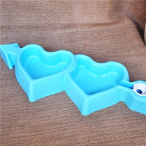 One arrow piercing plastic double bowl automatic dog cat drinking fountain Pet Bowl dog cat Basin