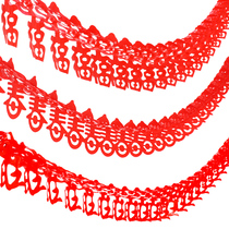 2021 is the year of the Ox Spring Festival decoration stereo New Year blessing spring word wang zi Garland Kung Hei Fat Choi paper-cut wedding brace