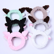 Korean Deer Antlers Wash Face Hair with cute selling cute Makeup Bunch Hair with brief Personality Hair Stirrup Hair with a woman wide side haircut