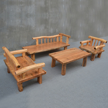  Log furniture camphor sofa combination Full solid wood sofa Living room furniture personality antique sofa combination