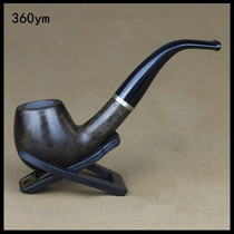 360ym Indonesian ebony with copper ring pipe Solid wood ebony pipe original flavor original wood color