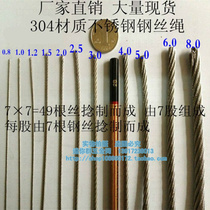 304 stainless steel wire rope wire hanging code hanging painting wire rope accessories traction rope clothing clothes hanging rope 2 0 thick