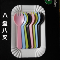 Disposable Birthday Cake 1 knife 8 fork 8 disc suit Composition 2 cutlery