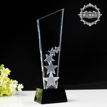 Five-pointed Star Crystal Trophy Medals Customized Awards Free lettering Customized High-end Creative Competition