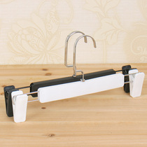 Clothing store increases reinforced frosted round hook flat hook black plastic pants rack pants clip hanger