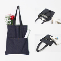  BaoMan E new denim washed buffalo eco-friendly shopping bag shoulder portable book bag Fresh college Tote bag
