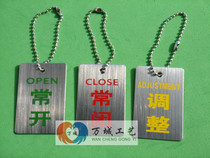 Stainless steel often open closed cards Adjustment Cards Switch Status Signage signage pipe logo