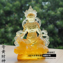 For Buddha supplies colored glaze yellow god of wealth Buddha tantric Buddha statue Zangbala trumpet 12cm high