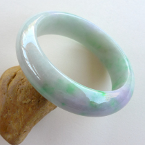 (Huaxing Jade) Myanmar natural A goods Jade Spring band color wide-sided bracelet 57 4mm Jieyang 0924