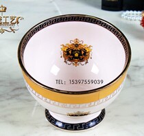 Desktop Peel Bowl Tuhao Gold Mansion Luxury Decoration Peel Bowl Ceramic Versace Mansion ktv Club Ornaments