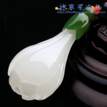 Natural Xinjiang And Tian Kunlun White Jade Orchid Pendant Jade Coincidentally Carved Orchid Pendant Necklace Sweater Chain