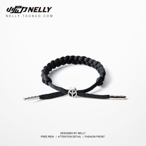 American Boomer Special Edition American Shoelace Bracelet Color Diamond Inlaid Drilling Peace Sign Heads Bracelet for Men and Women