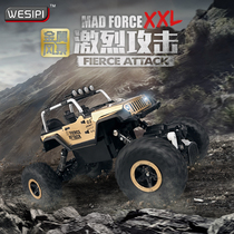 Alloy remote control car toy off-road four-wheel drive climbing Big Foot Jeep Light Children boy charging birthday gift
