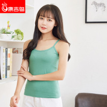 2020 Summer new pure cotton lady hit bottom little vest short inside lap black harness vest woman