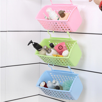 Mi Ai bathroom fashion double hook hanging basket bathroom toiletries storage basket multi-function basket
