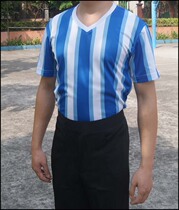 Zebra striped basketball referee uniform CUBA League blue and white striped black and white striped mens uniform National
