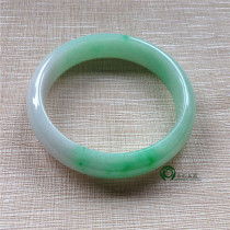Myanmar natural old pit A goods jade jade bracelet Bing Waxy seed powder Ziyang green jade bracelet with certificate KC368