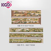 KS cross stitch with anti-counterfeiting cotton thread printing Classic large painting National Treasure 6 5 meters 20 meters Qingming River map