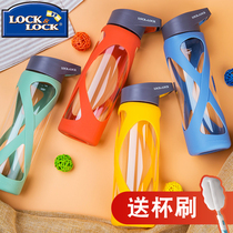 Music buckle glass water Cup heat-resistant hand Cup portable couple Cup with handle summer sports kettle student Cup