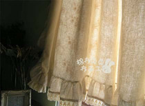 Narrative poems of time ~~ rustic linen country style handmade curtains customized