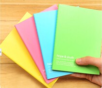 Solid color notebook portable writing diary book cute easy notepad color stitching book