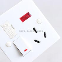Double eight clear cabin 86 One triple insertion insurance with lamp special price Home socket housing 10A Three-hole wall cover plate