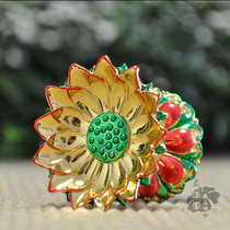 Bronze gilded wax candlesticks beautifully seven-coloured lotus seat without fade without cracking quality and small crisp oil lamp