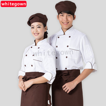 Chefs clothing short sleeve spring and autumn mens and womens back kitchen Hotel chefs clothing work clothes Western restaurant kitchen uniform
