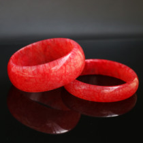 Jade bracelet Xiuyu bracelet Chicken blood jade bracelet Xinjiang gold silk jade Chicken blood jade pattern full red bracelet Jade bracelet