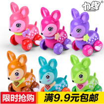 On the chain sika deer children cartoon clockwork small animal toy car spirit show sika deer